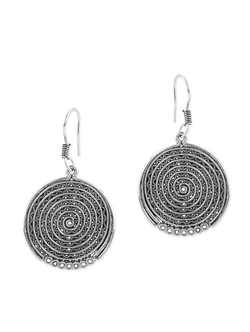 Delicate Pair Of Round Shape Dangler Earrings - 978891 - Very Small Image - 1