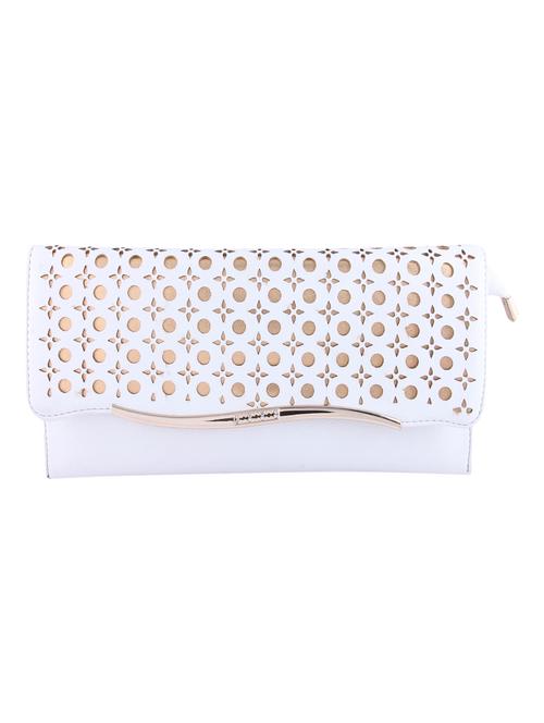 white, gold leatherette clutch - 9805789 - Very Small Image - 1
