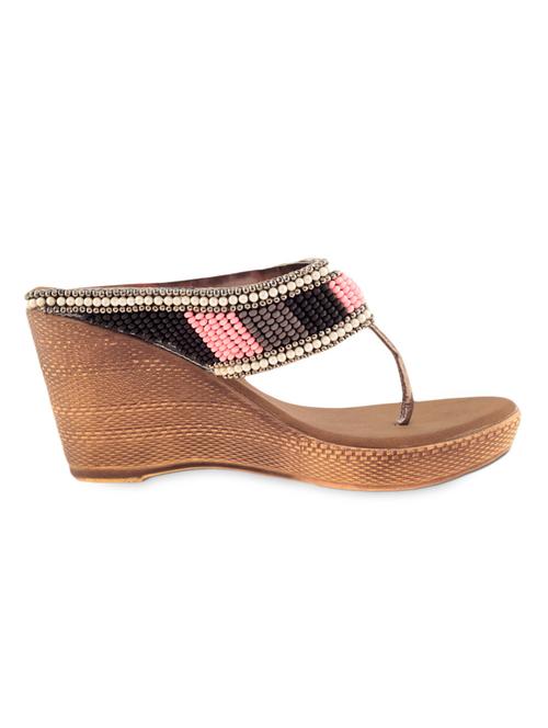 multicolor beaded broad strap wedges - 980679 - Very Small Image - 1
