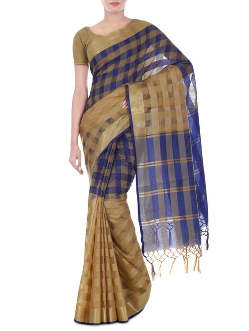 silk saree with zari border - 9814876 - Very Small Image - 1