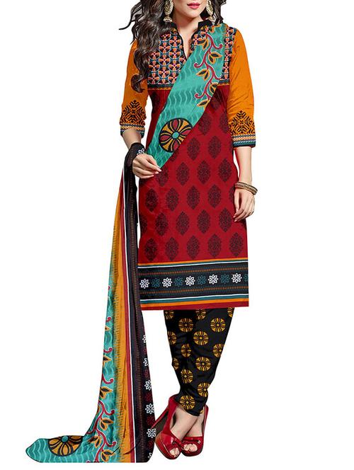 multi color crepe printed unstitch dress material - 9835930 - Very Small Image - 1