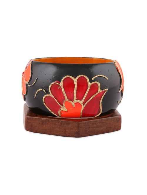 floral painted wooden bangle set - 985055 - Very Small Image - 1