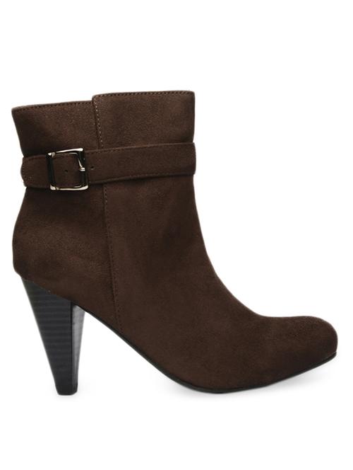 brown high ankle & heeled boots with zipper - 985387 - Very Small Image - 1