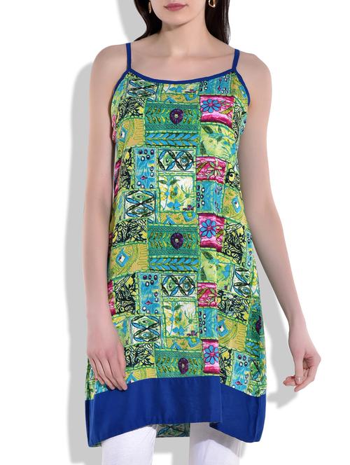 green multi rayon, viscose kurta - 9863840 - Very Small Image - 1