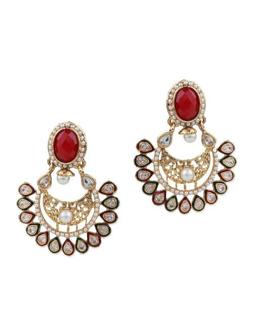 metal alloy with crystals & beads earrings - 987939 - Very Small Image - 1