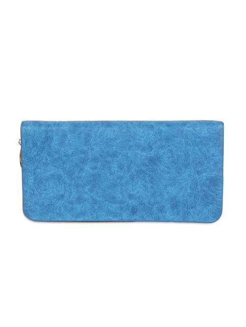 blue flowery textured everyday hand wallet - 988996 - Very Small Image - 1