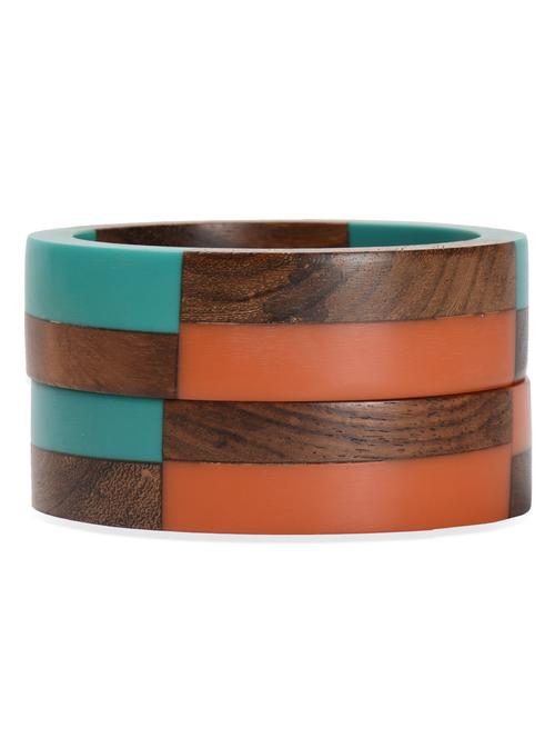  multicolored wooden bangle set - 990464 - Very Small Image - 1