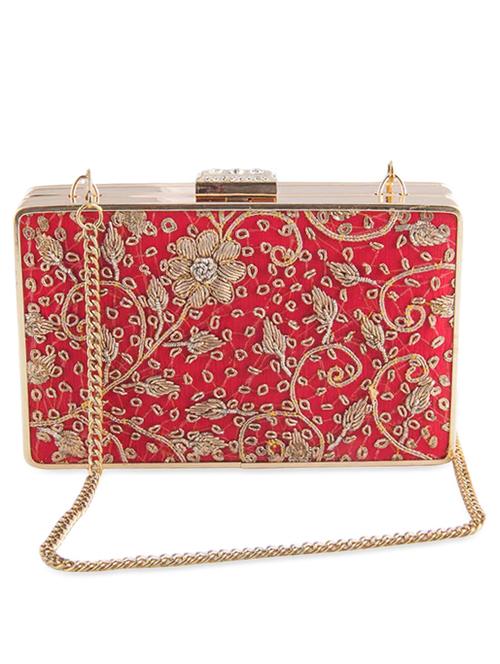 red embellished box clutch - 993500 - Very Small Image - 1