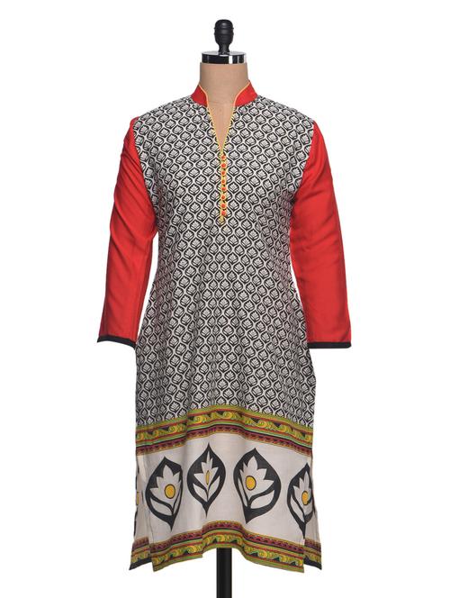 black cotton straight kurta - 994150 - Very Small Image - 1