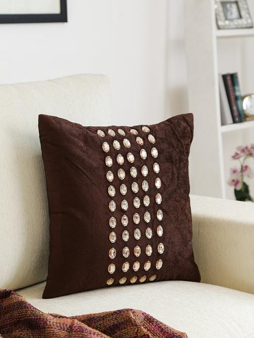 dekor world velvet diamond cushion cover (pack of 2) - 9959103 - Very Small Image - 1