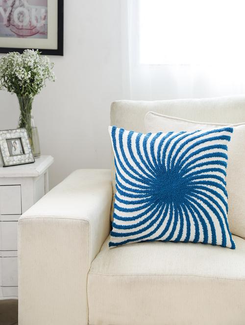 dekor world far circular embroidery cushion cover (pack of 2 pcs) - 9959362 - Very Small Image - 1