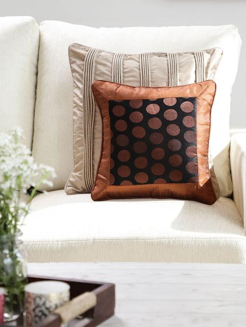 dekor world polka dot rust cushion cover (pack of 5) - 9959480 - Very Small Image - 1