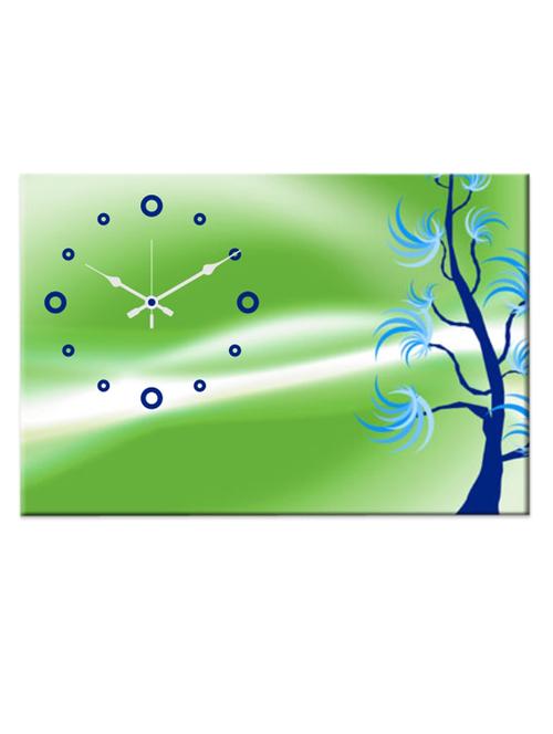 green tree print wall clock - 996241 - Very Small Image - 1