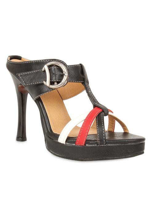 Red and white straps black high heel platform - 997169 - Very Small Image - 1