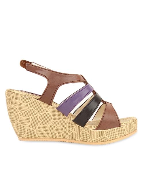Multi colour strappy wedges with heel strap - 997234 - Very Small Image - 1