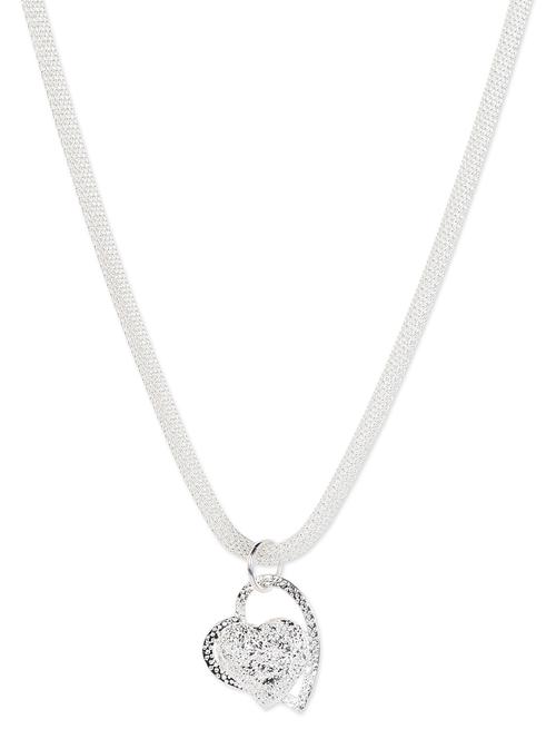 heart shaped pendent silver necklace - 998145 - Very Small Image - 1