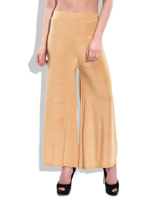 beige poly spandex knit palazzo  - 9990874 - Very Small Image - 1