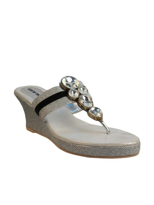 silver leather wedges - 9991453 - Very Small Image - 1